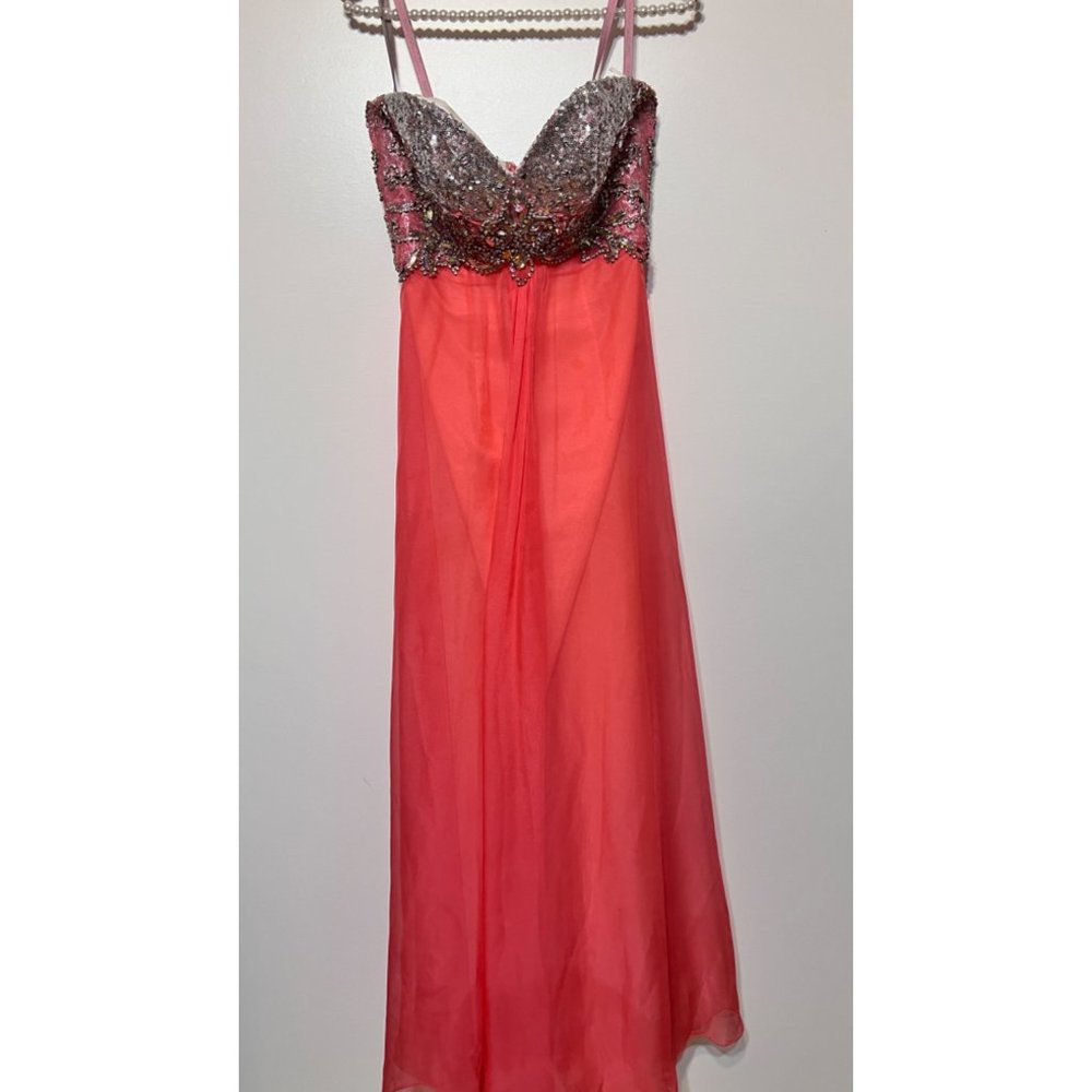 Blush Prom Coral Strapless Dress